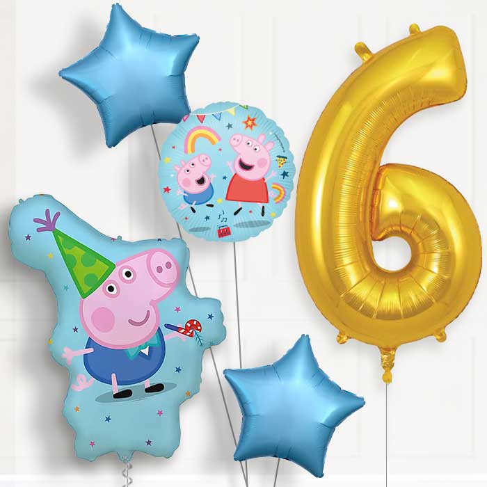 George Pig 6th Birthday Balloon Package | Party Save Smile