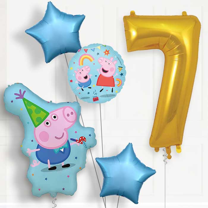 George Pig 7th Birthday Balloon Package | Party Save Smile