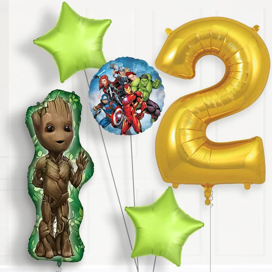 Avengers Groot 2nd Birthday Balloon Package | Party Save Smile
