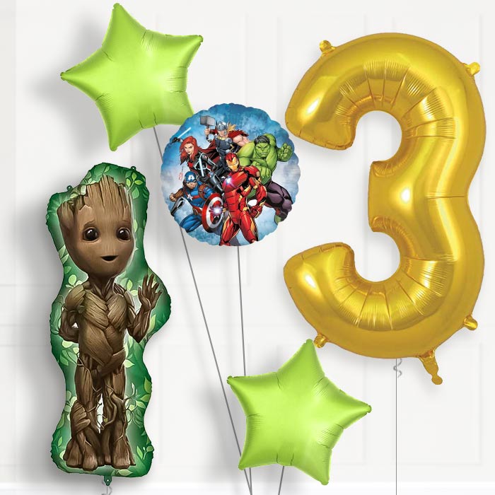 Avengers Groot Birthday Balloon Package Choose Age