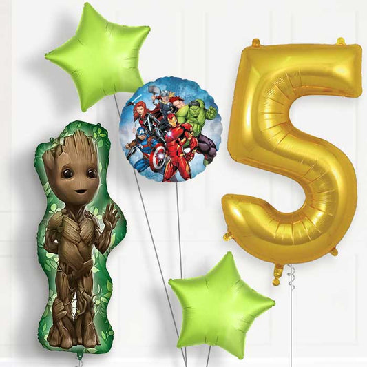 Avengers Groot 5th Birthday Balloon Package | Party Save Smile