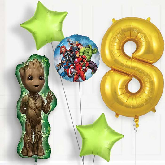 Avengers Groot 8th Birthday Balloon Package | Party Save Smile