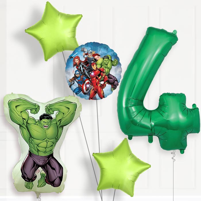 Incredible Hulk Birthday Balloon Package Choose Age | 4th Birthday Balloon Package | Party Save Smile