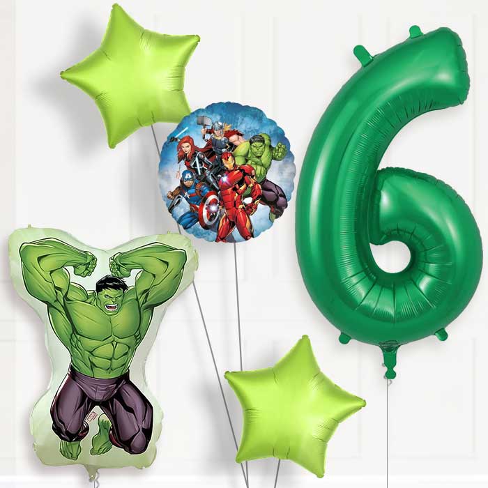 Incredible Hulk Birthday Balloon Package Choose Age | 6th Birthday Balloon Package | Party Save Smile
