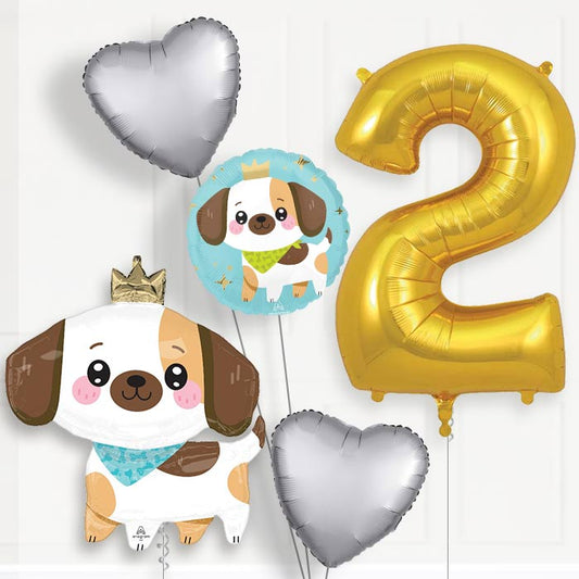 Kawaii Puppy 2nd Birthday Balloon Package - 2nd Birthday Balloon Package | Party Save Smile