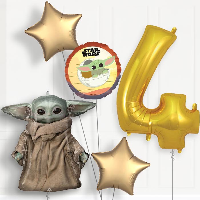 Mandalorian Yoda Birthday Balloon Package Choose Age