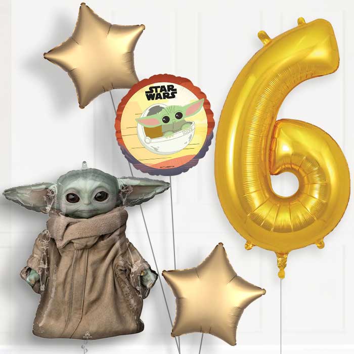 Mandalorian Yoda Birthday Balloon Package Choose Age
