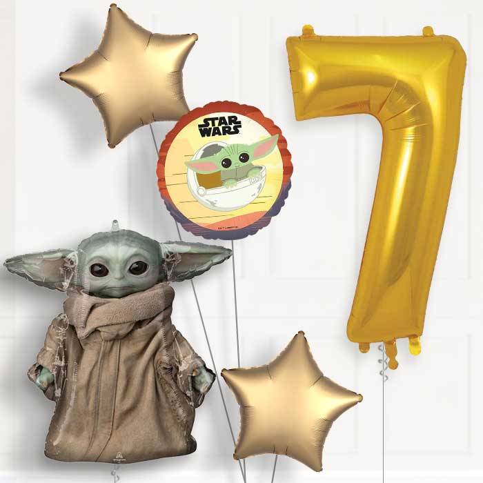 Mandalorian Yoda Birthday Balloon Package Choose Age