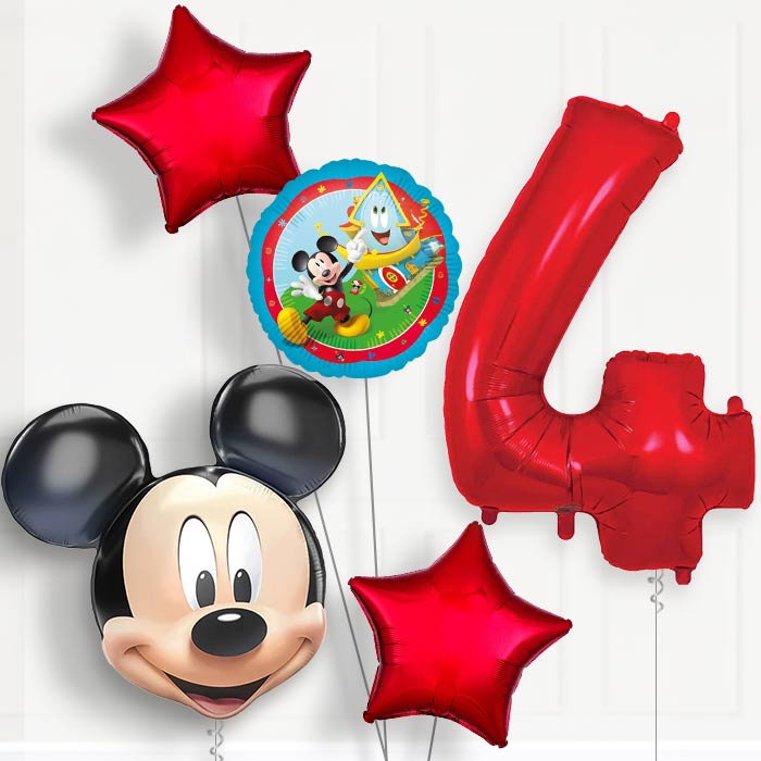 Mickey Mouse Head 4th Birthday Balloon Package | Party Save Smile