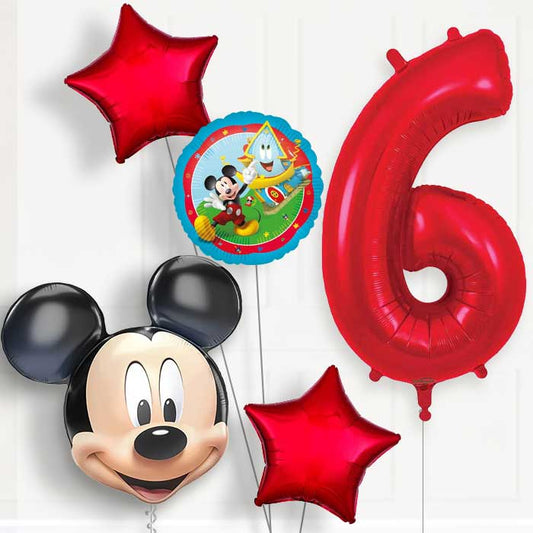 Mickey Mouse Head 6th Birthday Balloon Package | Party Save Smile