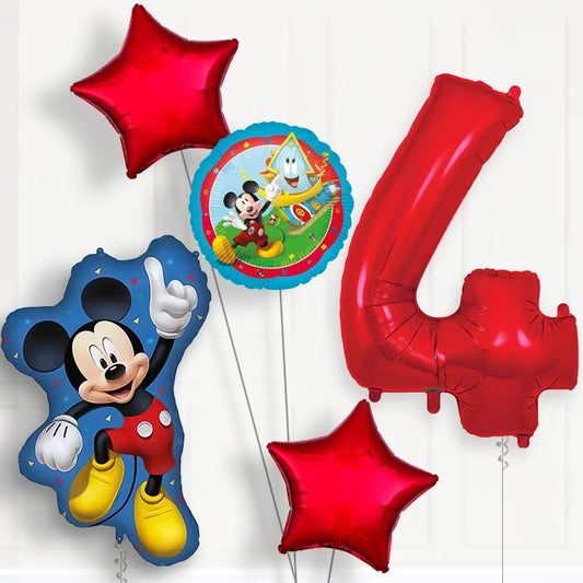 Mickey Mouse Jumping 4th Birthday Balloon Package | Party Save Smile