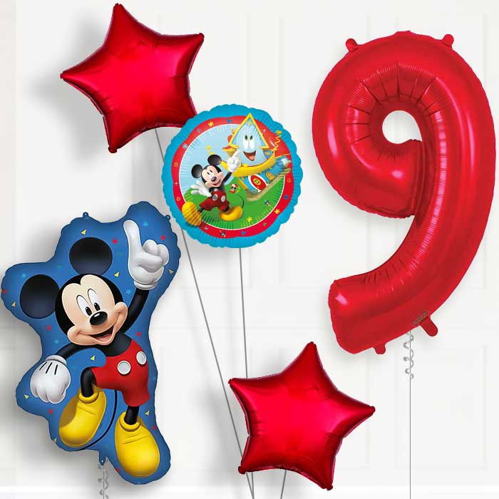 Mickey Mouse Jumping 9th Birthday Balloon Package | Party Save Smile