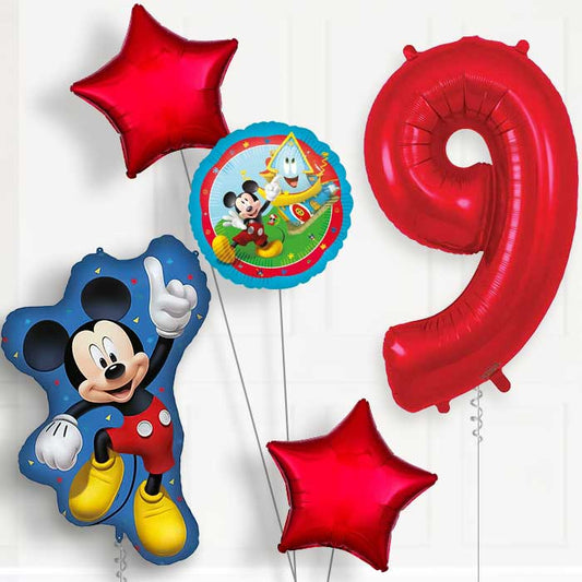 Mickey Mouse Jumping 9th Birthday Balloon Package | Party Save Smile