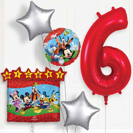 Mickey Mouse & Friends 6th Birthday Balloon Package - 6th Birthday Balloon Package | Party Save Smile
