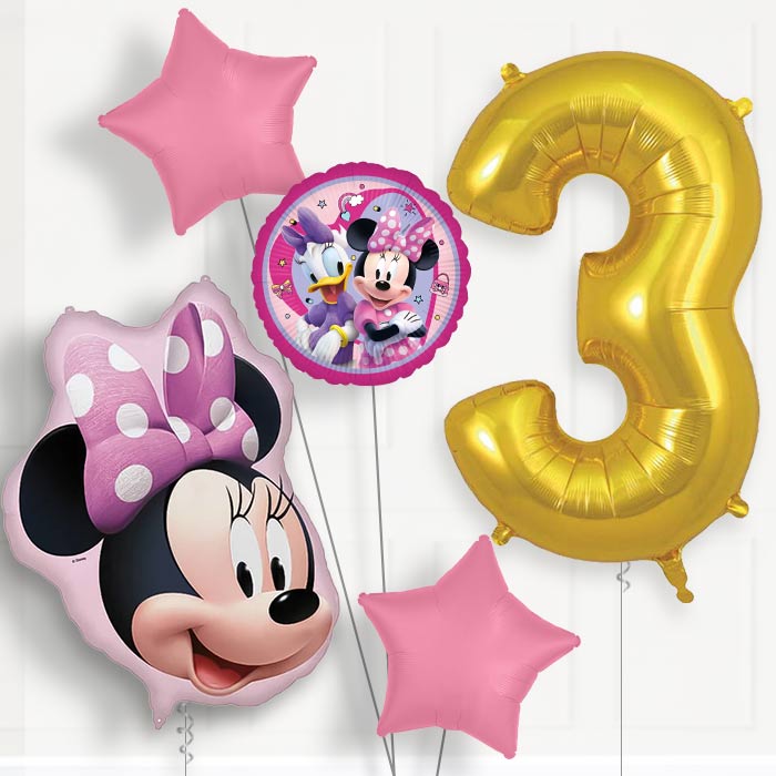 Minnie Mouse Head Birthday Balloon Package Choose Age