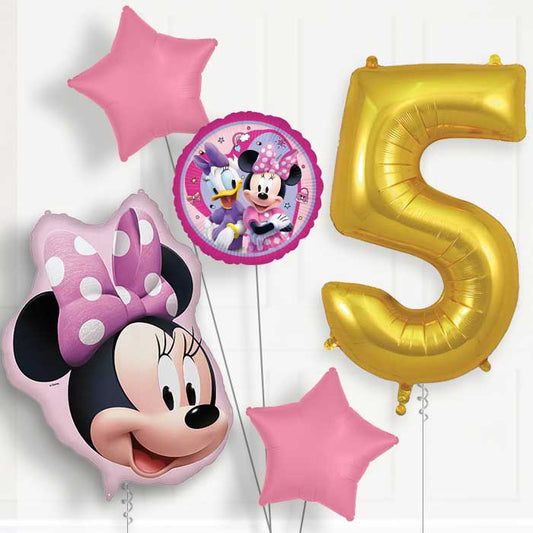 Minnie Mouse Head 5th Birthday Balloon Package | Party Save Smile