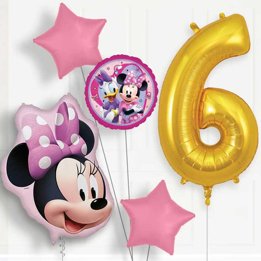 Minnie Mouse Head 6th Birthday Balloon Package | Party Save Smile