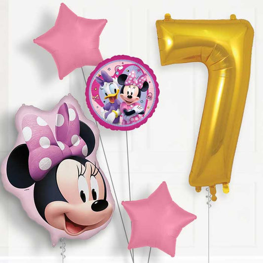 Minnie Mouse Head 7th Birthday Balloon Package | Party Save Smile