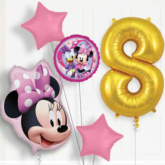 Minnie Mouse Head 8th Birthday Balloon Package | Party Save Smile