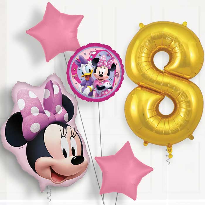 Minnie Mouse Head Birthday Balloon Package Choose Age