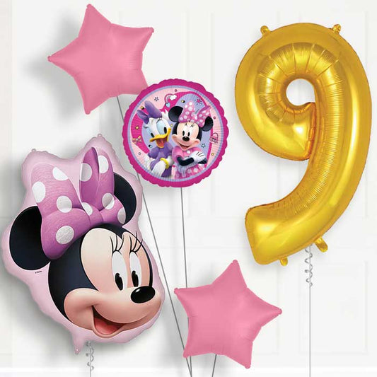 Minnie Mouse Head 9th Birthday Balloon Package | Party Save Smile