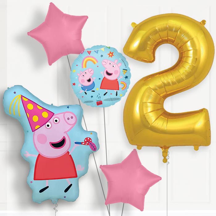 Peppa Pig Party 2nd Birthday Balloon Package | Party Save Smile