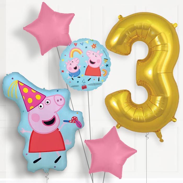 Peppa Pig Party Birthday Balloon Package Choose Age