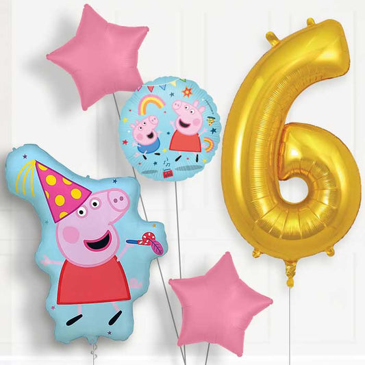 Peppa Pig Party 6th Birthday Balloon Package | Party Save Smile