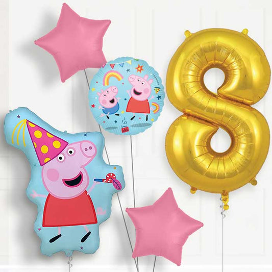 Peppa Pig Party 8th Birthday Balloon Package | Party Save Smile