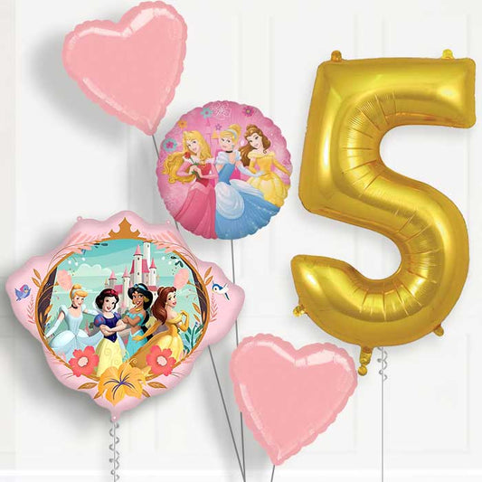 Disney Princess Crown 5th Birthday Balloon Package | Party Save Smile