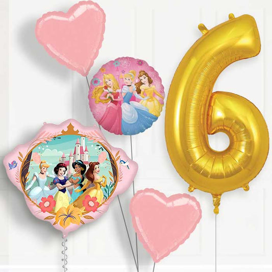 Disney Princess Crown 6th Birthday Balloon Package | Party Save Smile
