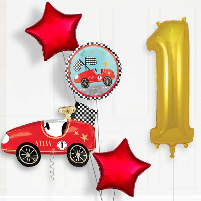 Classic Race Car Birthday Balloon Package Choose Age - Party Save Smile
