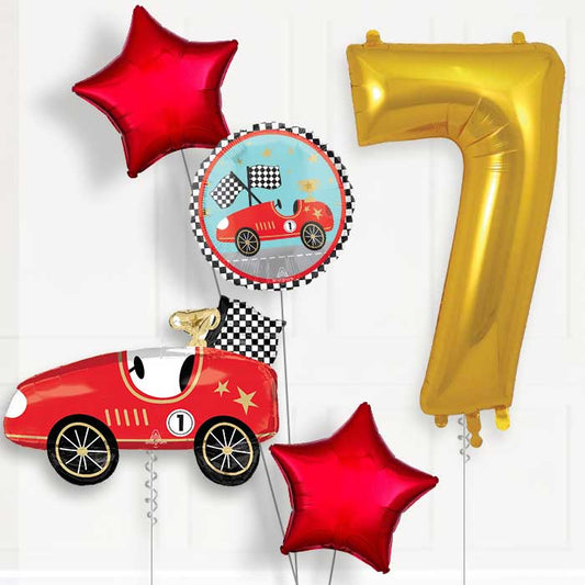 Classic Race Car 7th Birthday Balloon Package - 7th Birthday Balloon Package | Party Save Smile