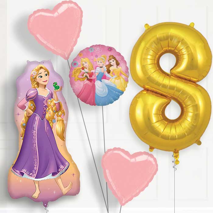 Rapunzel Giant 8th Birthday Balloon Package | Party Save Smile