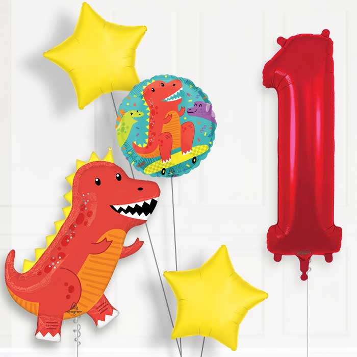 Cool T-Rex 1st Birthday Balloon Package - 1st Birthday Balloon Package | Party Save Smile