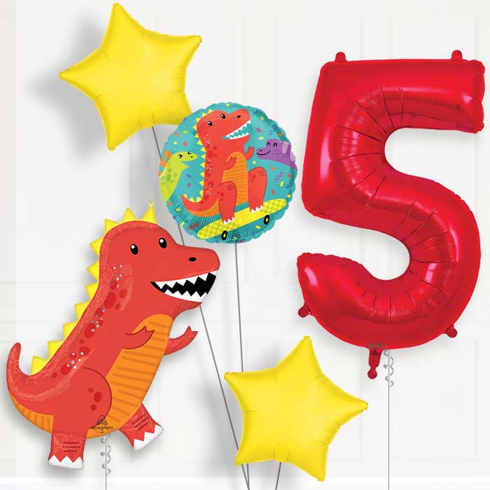 Cool T-Rex Birthday Balloon Package Choose Age - 1st Birthday Balloon Package | Party Save Smile