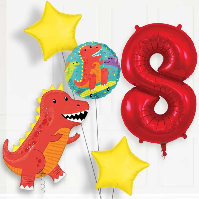 Cool T-Rex Birthday Balloon Package Choose Age