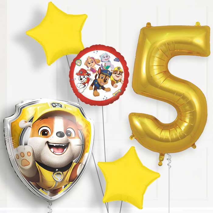 Rubble Paw Patrol 5th Birthday Balloon Package | Party Save Smile