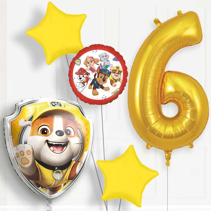 Rubble Paw Patrol 6th Birthday Balloon Package | Party Save Smile