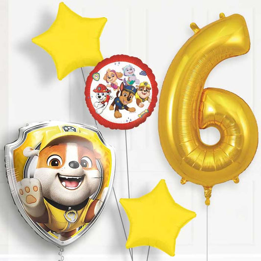 Rubble Paw Patrol 6th Birthday Balloon Package | Party Save Smile