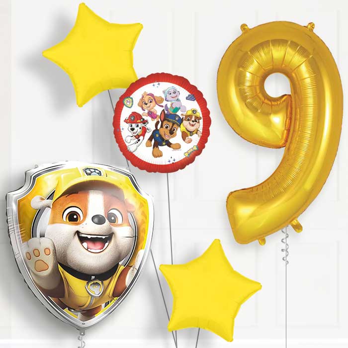 Rubble Paw Patrol Birthday Balloon Package Choose Age
