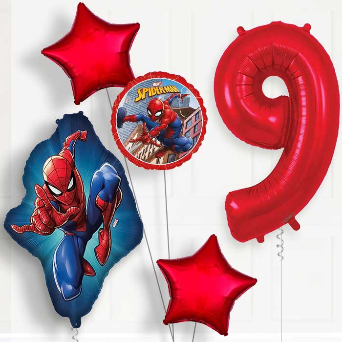 Ultimate Spiderman 9th Birthday Balloon Package | Party Save Smile
