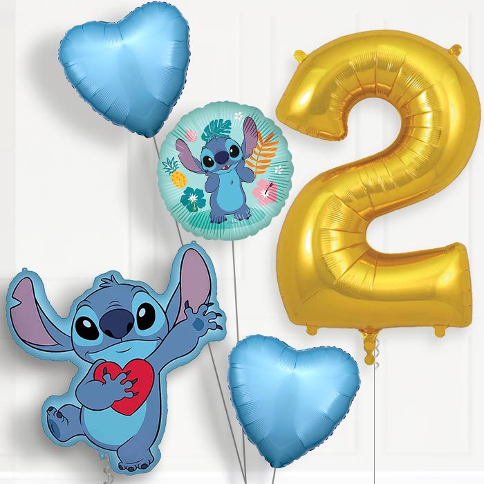 Stitch with Heart Birthday Balloon Package Choose Age