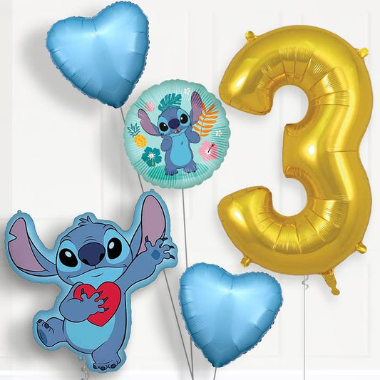 Stitch with Heart 3rd Birthday Balloon Package | Party Save Smile