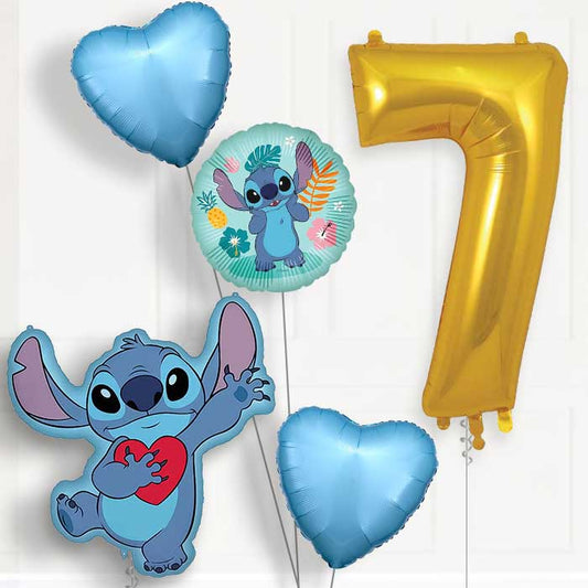 Stitch with Heart 7th Birthday Balloon Package | Party Save Smile