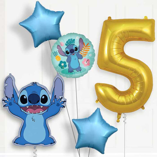 Stitch Giant 5th Birthday Balloon Package | Party Save Smile