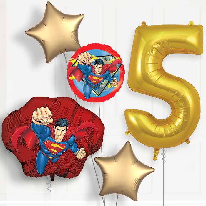 Superman Krypton Birthday Balloon Package Choose Age