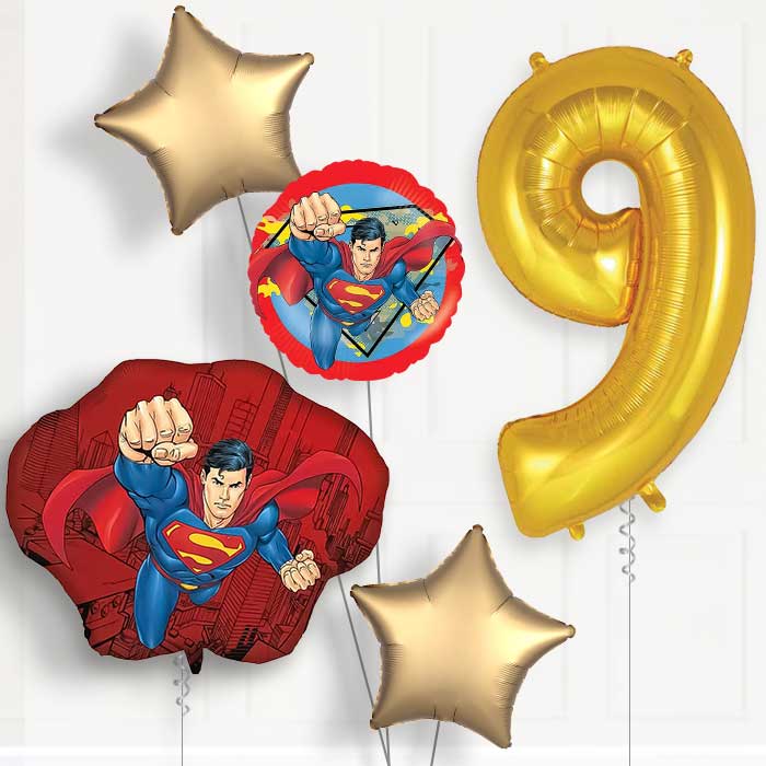 Superman Krypton Birthday Balloon Package Choose Age