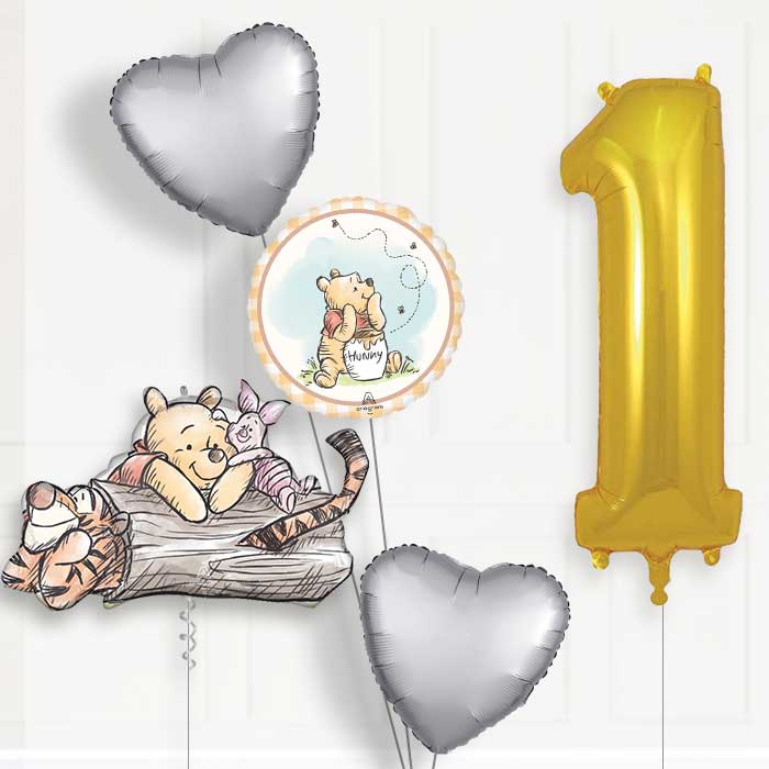 Winnie the Pooh Birthday Balloon Package Choose Age