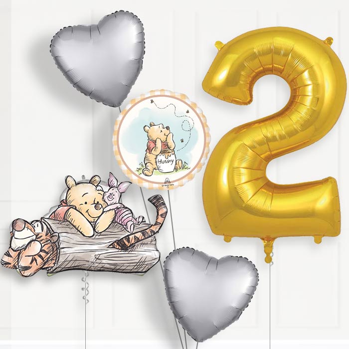 Winnie the Pooh Birthday Balloon Package Choose Age